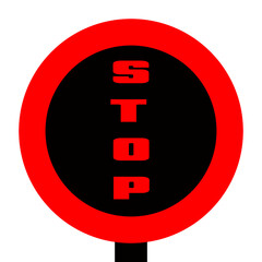 Bold Red STOP Sign; Minimalist Graphic Design; Urgent Warning Concept