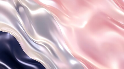 Obraz premium Abstract flowing silk fabric background with pink silver and blue colors