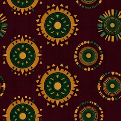 Seamless African Ankara Pattern Print (tileable) - Image 7 of 8 - 8192 x 8192 67MP - Created with AI