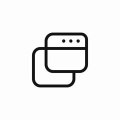 staggered overlapping windows icon sign vector