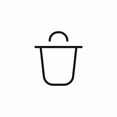 trash can with lid icon sign vector