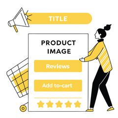 Product Page Optimization Checklist – Vector Yellow E-Commerce UI Design Adobe Illustrator Artwork
