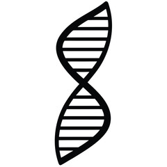 Black and white stylized illustration of aDNA double helix structure genetics science