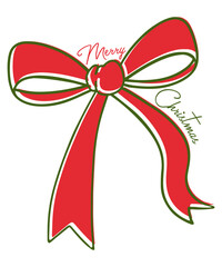 Merry Christmas Bow SVG, Christmas Coquette Bow SVG
