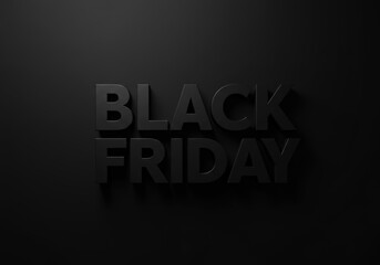 Fototapeta premium Black friday in bold letters on a black background, perfect for advertising sales.