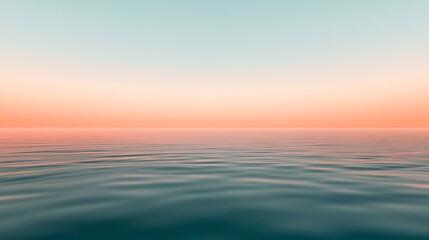 Obraz premium Calm water horizon at sunset in pastel colors