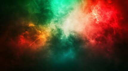 Fototapeta premium Abstract colored smoke or fog background red green yellow swirls