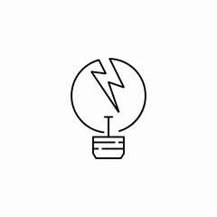 broken lightbulb icon icon sign vector