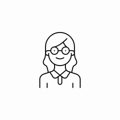 female student teacher  icon sign vector