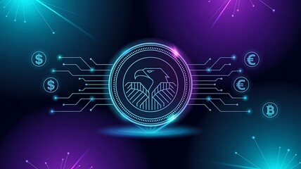 Eagle Emblem Cryptocurrency with Global Currency Connections