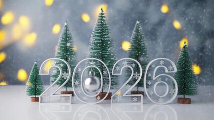 Celebrate the magic of the approaching New Year with festive 2026 decorations, sparkling lights, and enchanting winter wonderlands for joyous holiday seasons. - Powered by Adobe