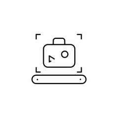 scanned luggage conveyor icon sign vector