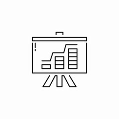 statistical presentation board icon sign vector