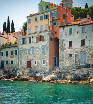 Rovinj Waterfront with Colourful Houses, Istria, Croatia