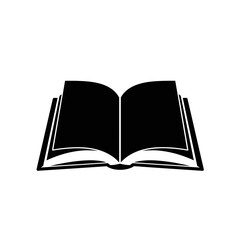 Open Book Icon Illustration in Black and White Ideal for Education Reading and Storytelling Concepts and Designs