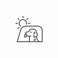 dog hot car icon sign vector