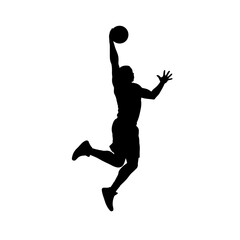 basket ball slum dunk sport silhouette vector design
