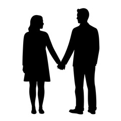 Romantic Couple Silhouette Vector illustration