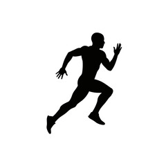 Silhouette running vector illustration design, creative design, simple