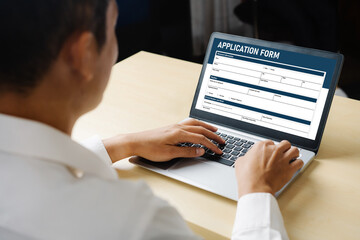 Online application form for modish registration on the internet website