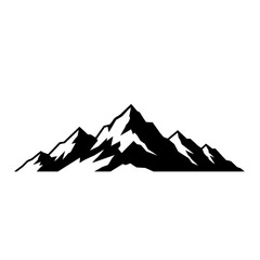 rocky mountains vector illustration, alps mountain silhouette inspirational for label and badge logo