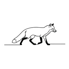 Simple animal line icon isolated. Fox icon