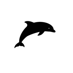 Vector illustration of a funny dolphin jumping fun on a white background