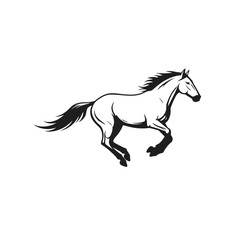 shilhouette horse vector ilustration black and white colour design 