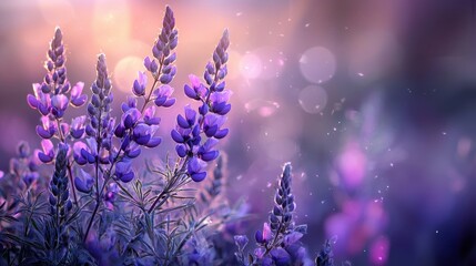 A bunch of purple flowers with a blurry background