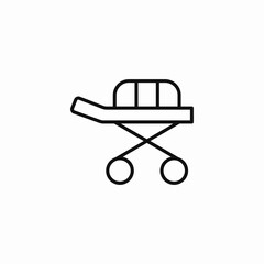 medical gurney stretcher icon sign vector