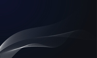 Abstract digital wave with flowing particles on a dark background representing technology and data visualization with a modern and futuristic style