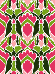Abstract boho seamless pattern on white background