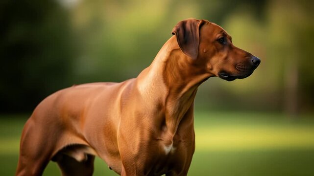 Rhodesian ridgeback portrait outdoors