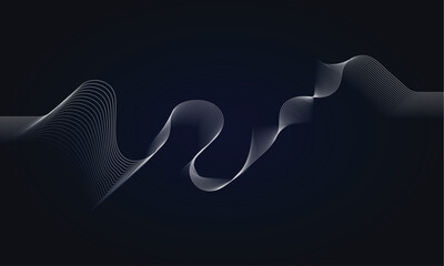 Elegant abstract background with flowing lines and dark navy color scheme perfect for modern design and digital presentation aesthetics