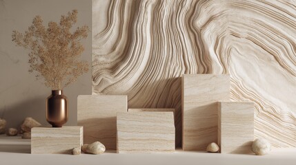 Light sandstone backdrop with fine layered organic patterns for luxury packaging.