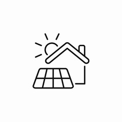solar panel house icon sign vector