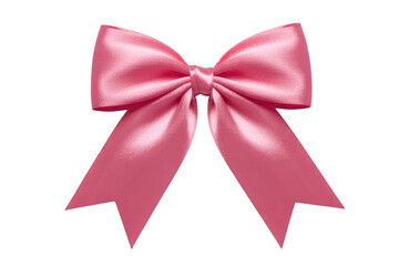 Fototapeta premium Elegant pink satin ribbon bow isolated on transparent background