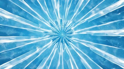Abstract blue background with glowing starburst and radiating light rays - Powered by Adobe