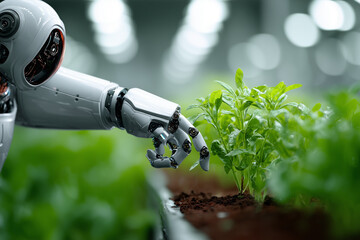 Future of Farming – AI Robot Caring for Plants in Vertical Farm