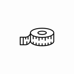measuring tape sewing icon sign vector