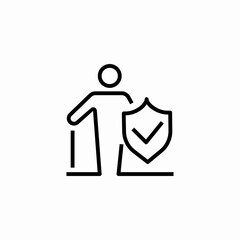 person security shield icon sign vector