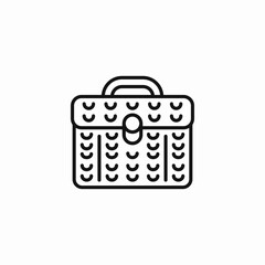 picnic basket bag icon sign vector