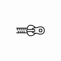 zipper clothes fastener icon sign vector