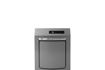 Fototapeta premium Washing machine displayed isolated on a clean white background for home appliance and laundry visuals