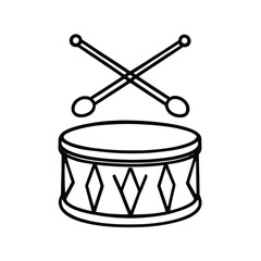 Drum Icon – Music, Percussion & Instrument Outline Design