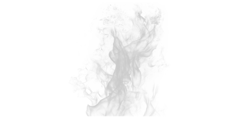 Isolated gray smoke cloud effect on black background for compositing and visual effects use