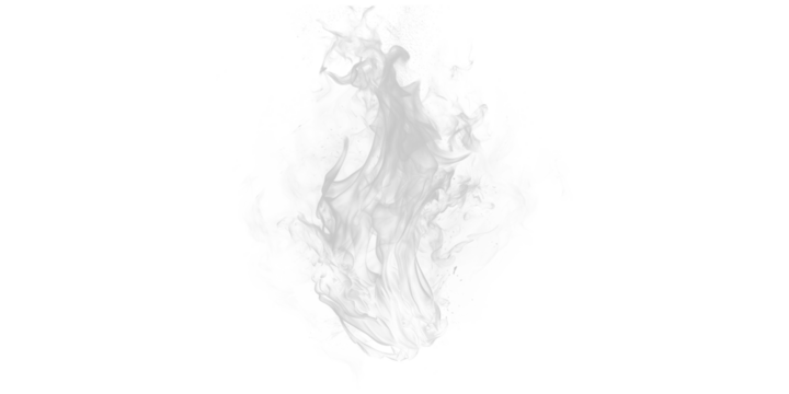 Isolated gray cloud like shape with jagged edges on a stark black background in a digital art style