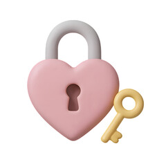 Heart-shaped Padlock and Key