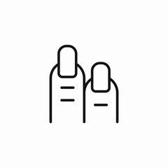 two fingers nails icon sign vector