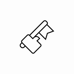 axe with banner icon sign vector